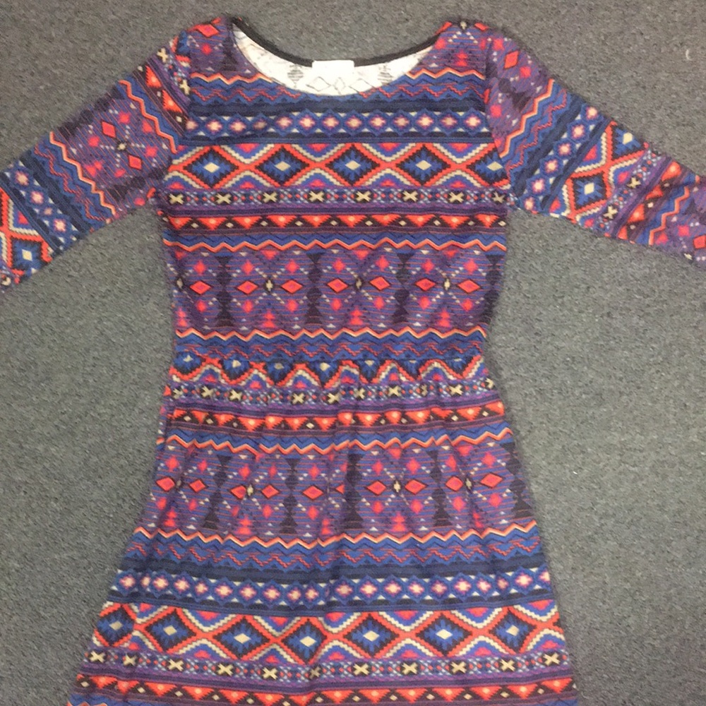 Colorful Geometric Patterned  Dress
